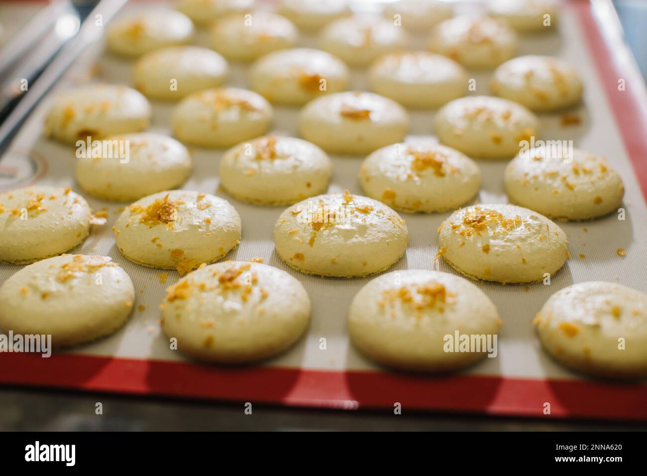 Freshly baked delicious macarons hi-res stock photography and images ...