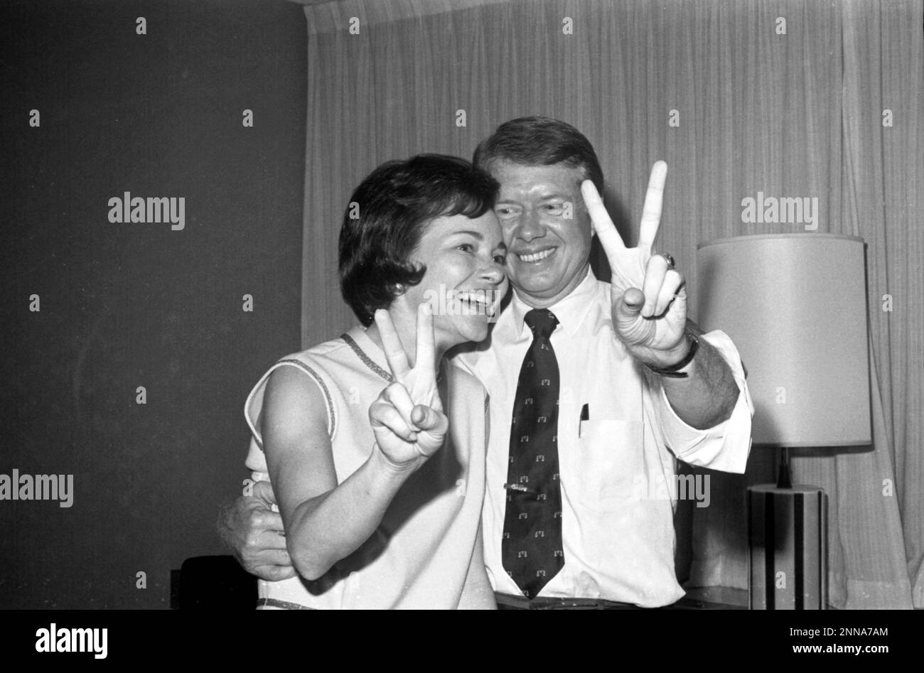 Governorelect Jimmy Carter and his wife Rosalynn celebrate his