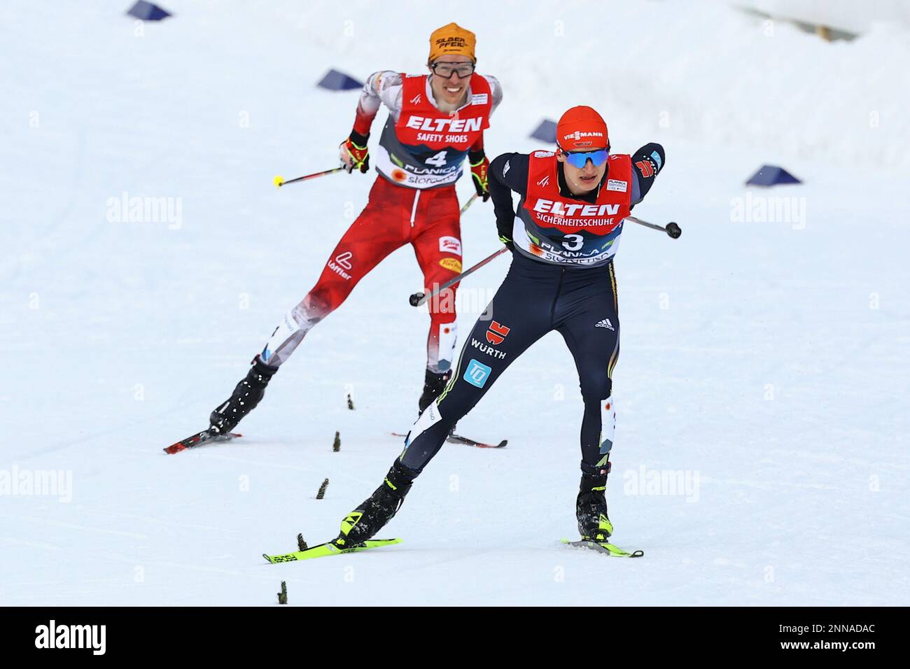 Planica, Slovenia. 25th Feb, 2023. Nordic skiing: World Championship,  combined, individual, men, cross-country 10 km.