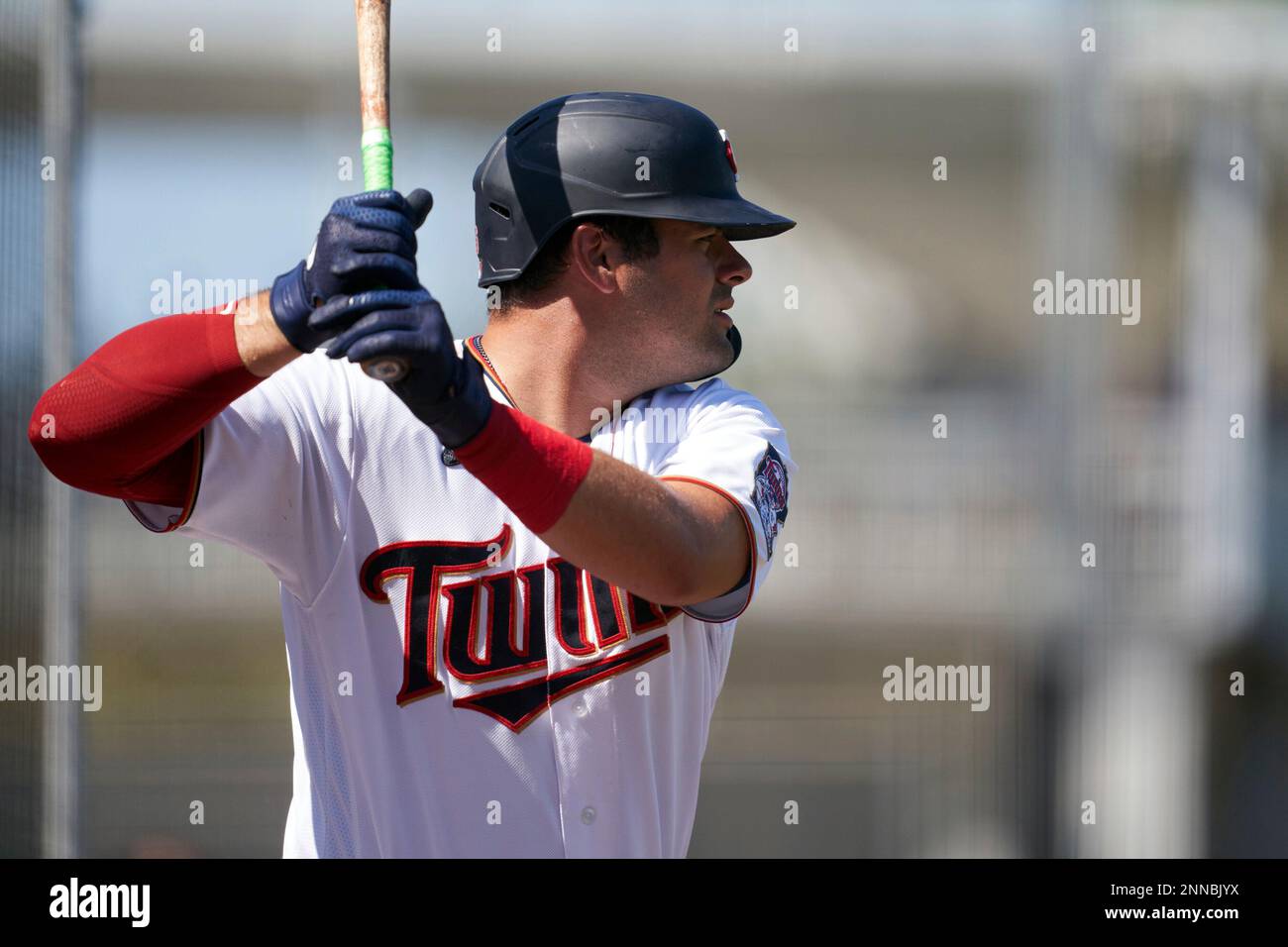 Minnesota Twins Aaron Sabato (96) at bat during a Major League