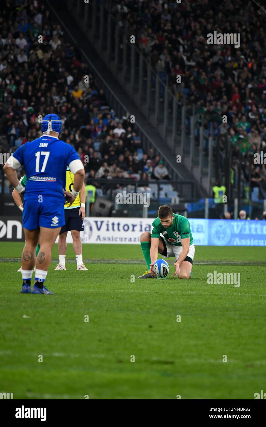 Rome, Italy 25th Feb, 2023. PLAYER of TEAM ACTION during Six Nations rugby match between Italy and Ireland at Olympic Stadium in Rome. Photo Credit: Fabio Pagani/Alamy Live News Stock Photo