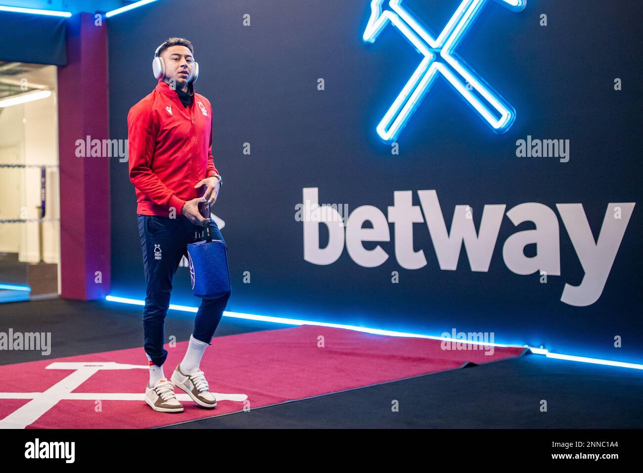 Jesse Ritchie Jesse Lingard #11 of Nottingham Forest arrives before the Premier ...