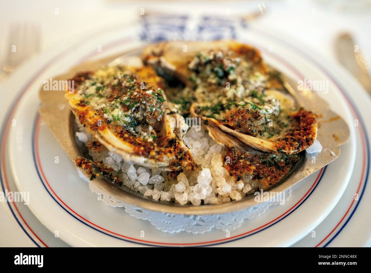 Charbroiled Oysters with Garlic and Parmesan Cheese,Lemon Martini