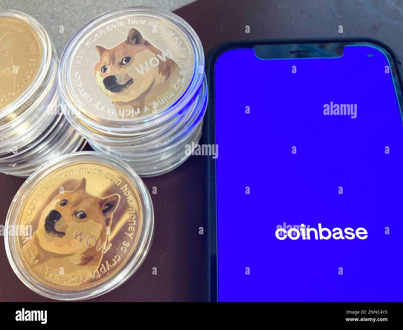 Photo by: STRF/STAR MAX/IPx 2021 5/14/21 Dogecoin rallies on Elon Musk  tweet and upcoming Coinbase listing Stock Photo - Alamy