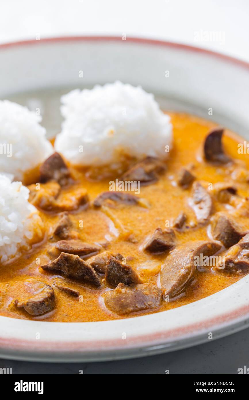 kidney stew with white rice Stock Photo Alamy