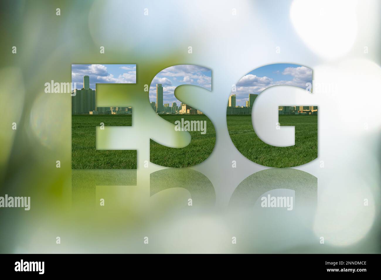 Concept of ESG - Environmental, social, and governance framework Stock Photo