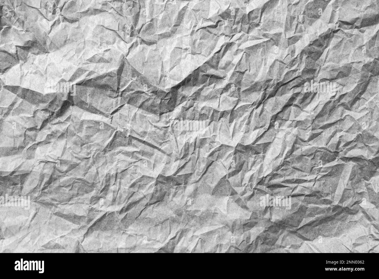 Blank white crumpled and creased paper. White sheet of crumpled paper