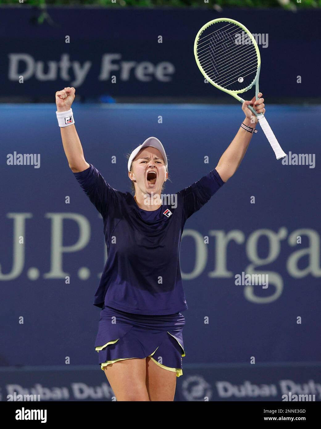 Dubai, UAE, 25th. Feb, 2023. Czech tennis player Barbora Krejcikova wins  the Dubai Duty Free Tennis