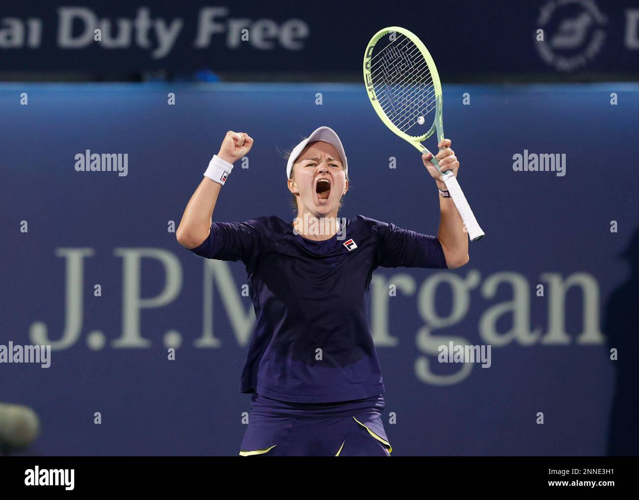 Dubai, UAE, 25th. Feb, 2023. Czech tennis player Barbora Krejcikova wins  the Dubai Duty Free Tennis