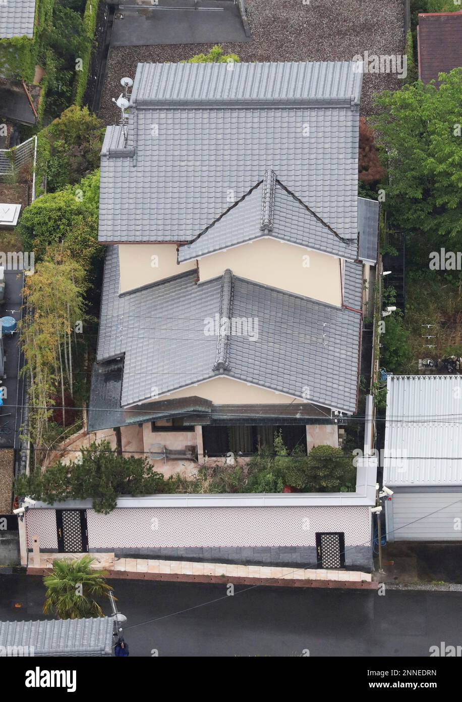 A photo shows the house of Japanese wealthy person Kosuke Nozaki in