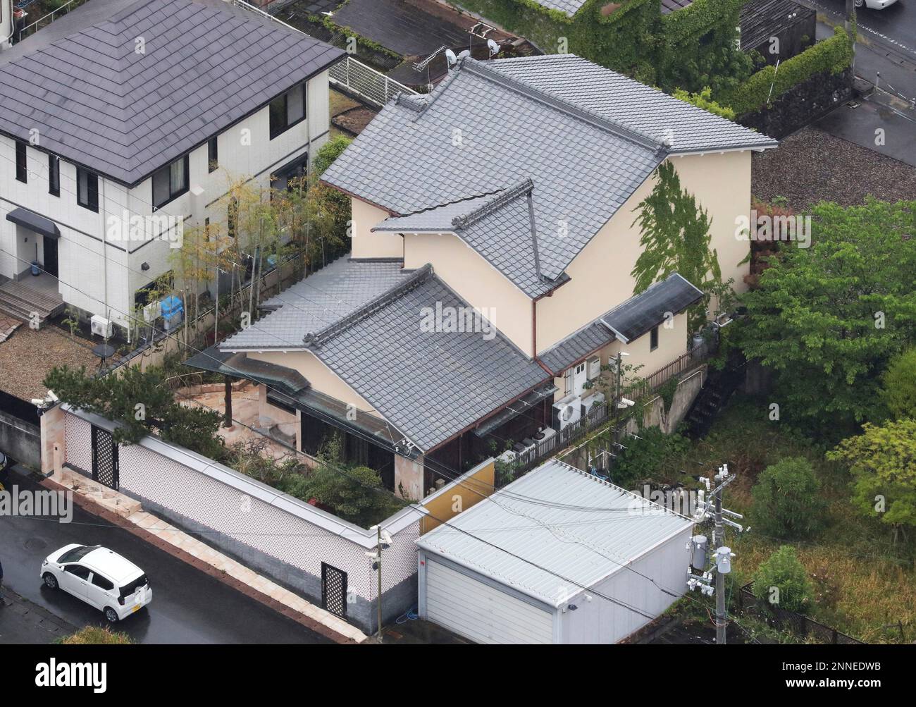 A photo shows the house of Japanese wealthy person Kosuke Nozaki in