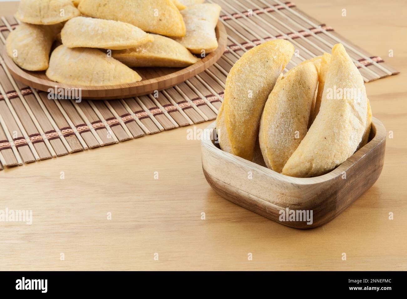 Colombian empanada, frozen raw product ready for frying Stock Photo Alamy
