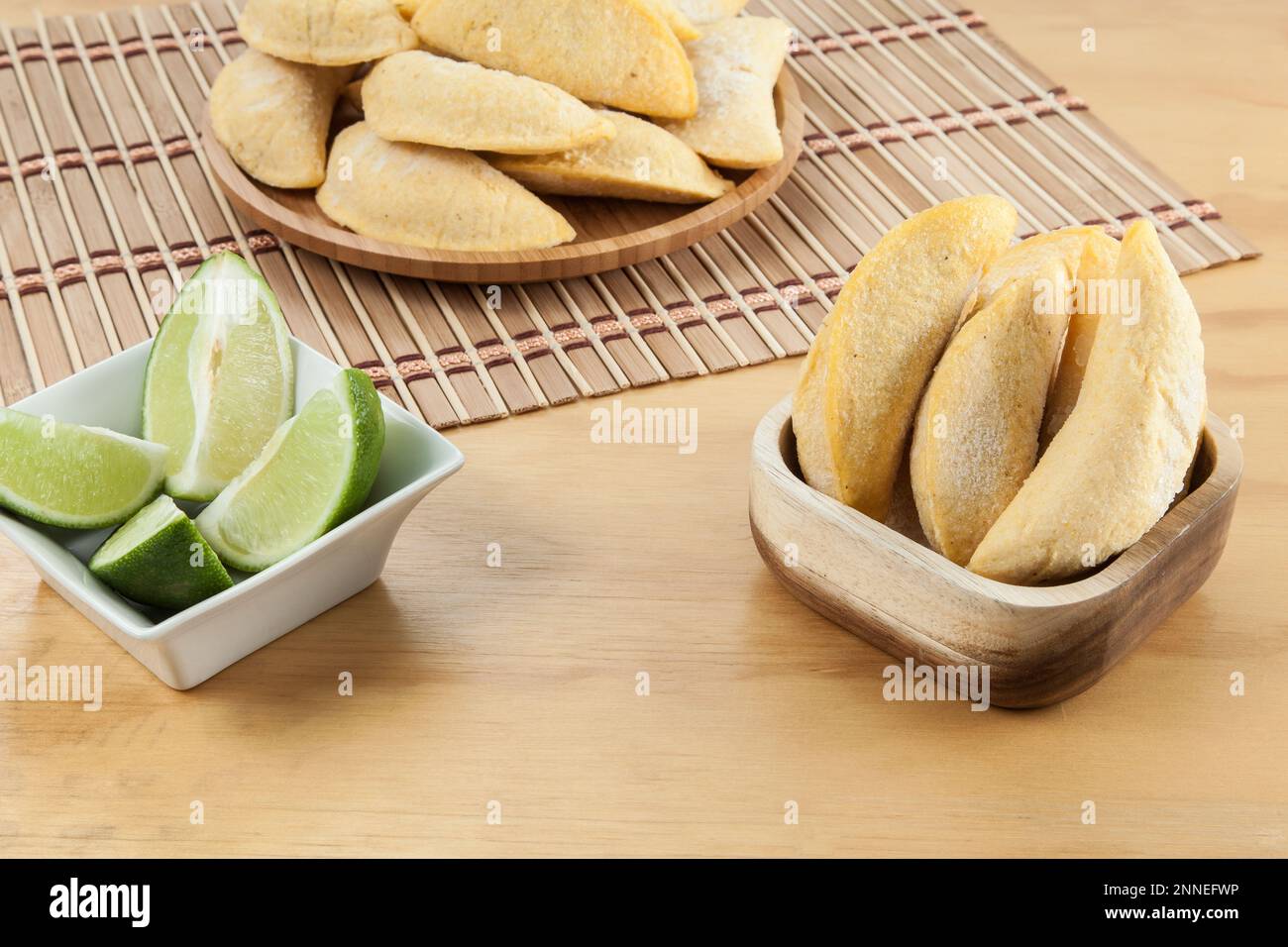 Colombian empanada, frozen raw product ready for frying Stock Photo Alamy