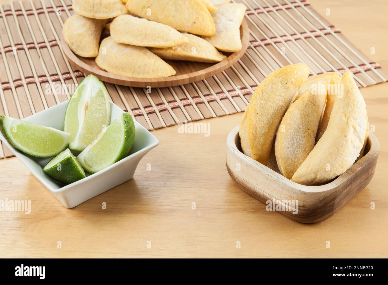 Colombian empanada, frozen raw product ready for frying Stock Photo Alamy