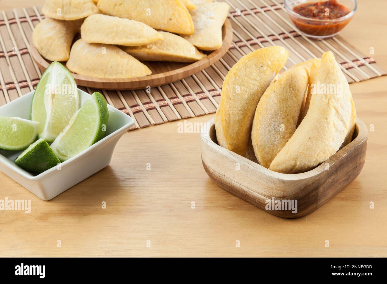 Colombian empanada, frozen raw product ready for frying Stock Photo Alamy