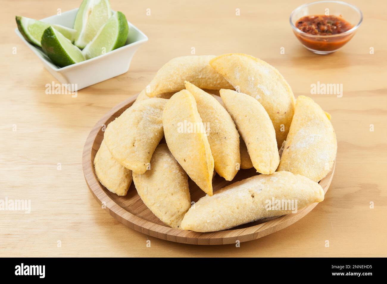 Colombian empanada, frozen raw product ready for frying Stock Photo Alamy