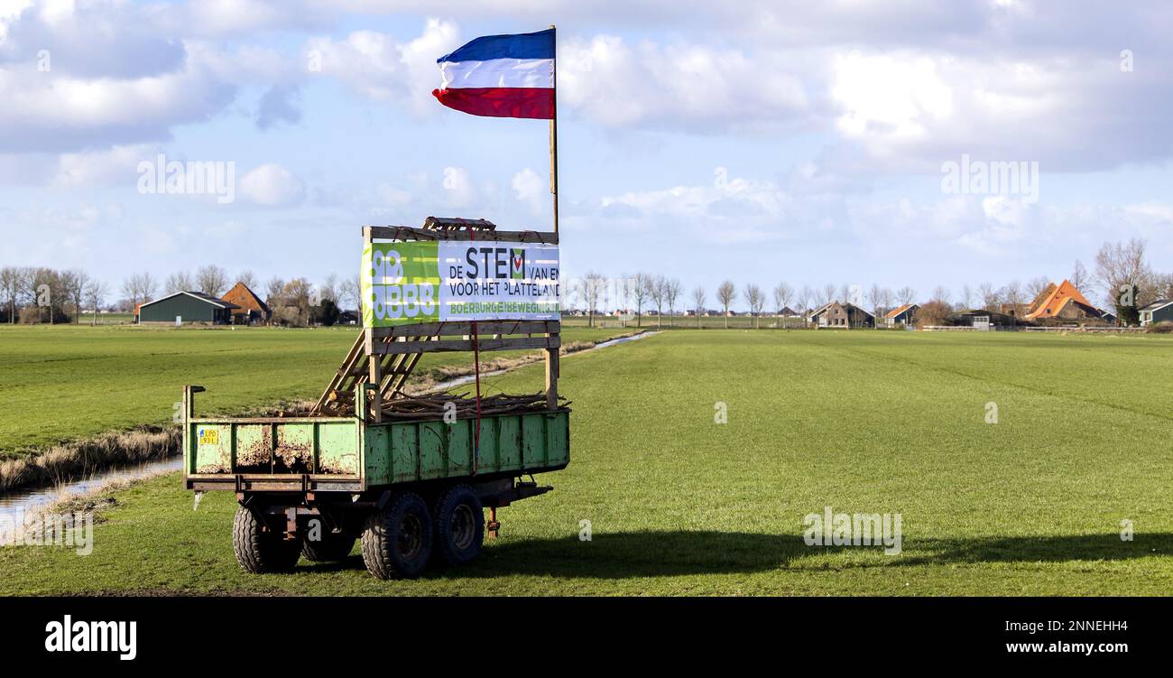 WIJDEWORMER - Election boards of the BoerBurgerBeweging in the run-up to the Provincial Council elections. ANP RAMON VAN FLYMEN netherlands out - belgium out Stock Photo