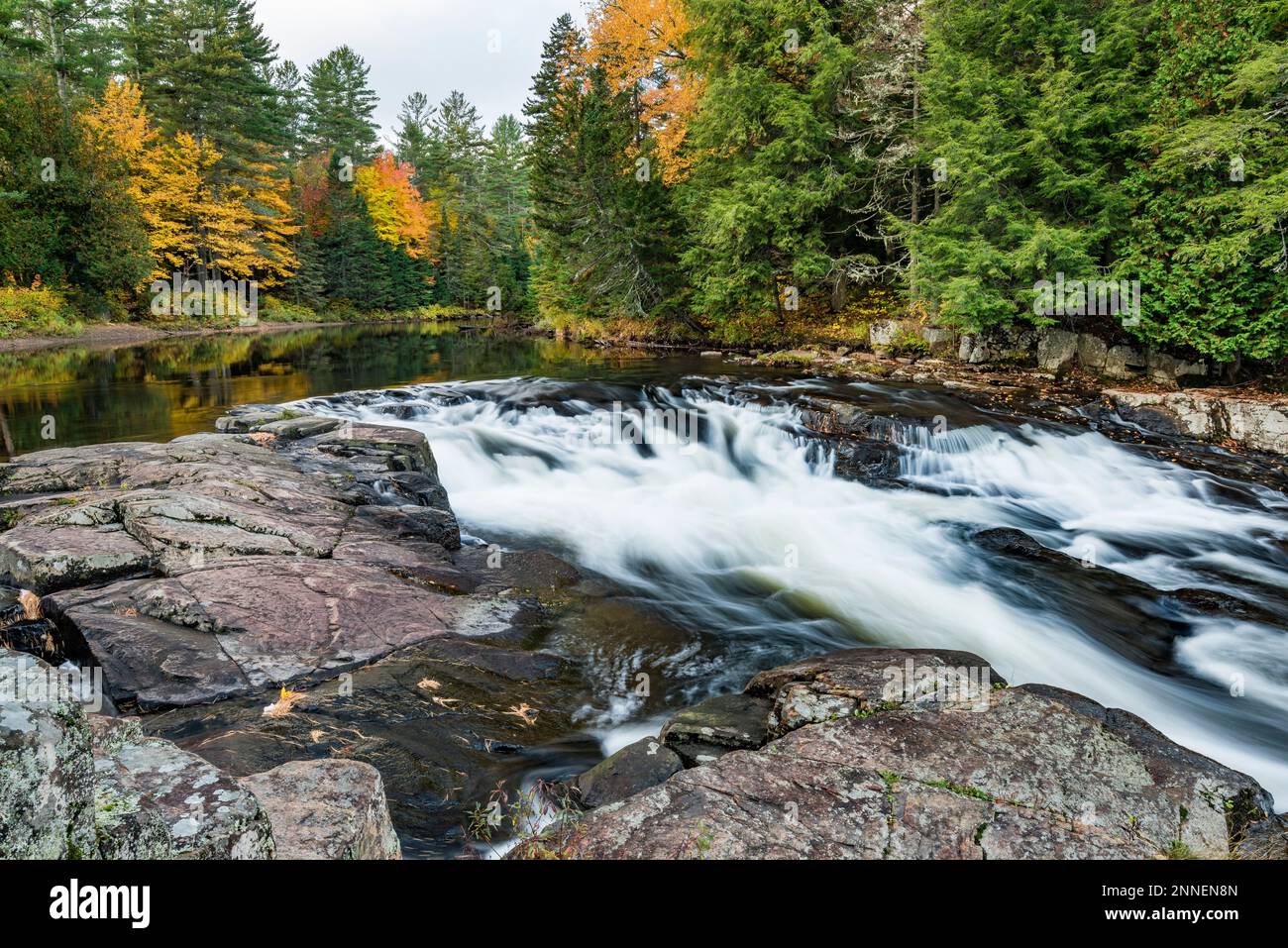 Monument Falls, West Branch Ausable River, Adirondack Park, Lake Placid, Essex Co.,, NY Stock Photo