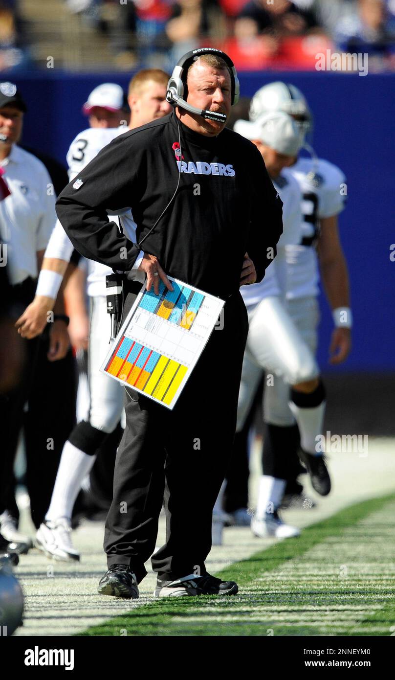 October 25, 2009; Oakland, CA, USA; Oakland Raiders kicker Sebastian  Janikowski (11) before the game against the New York Jets at  Oakland-Alameda County Coliseum. New York defeated Oakland 38-0 Stock Photo  - Alamy