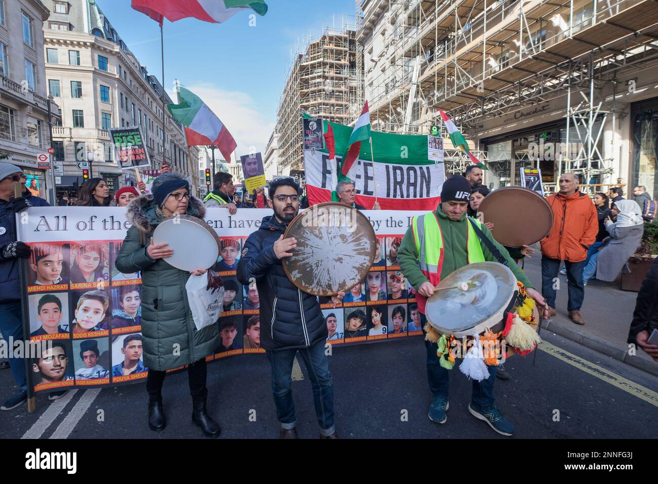London, UK. 25 Feb 2023. People marched from north and south London to ...