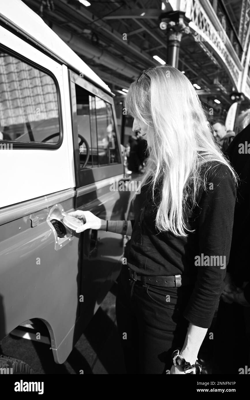 Converting classic cars to electric Black and White Stock Photos