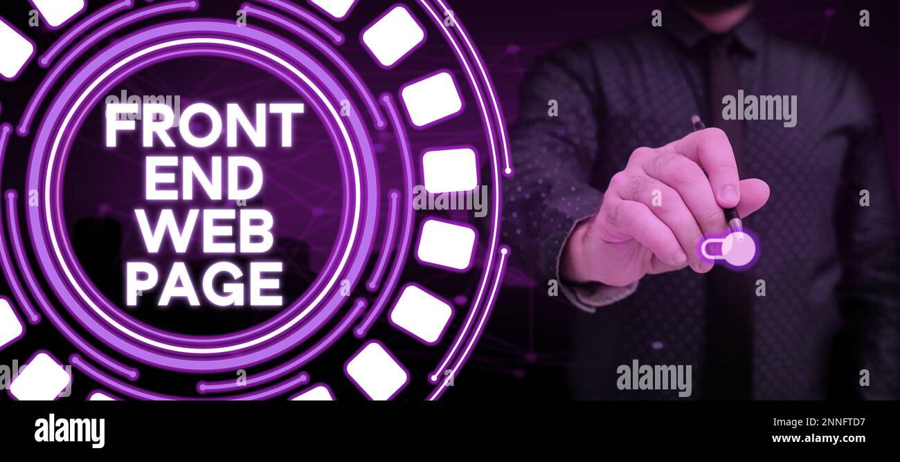 Writing displaying text Front End Web Page. Internet Concept Altering data to graphical interface for user to view Stock Photo