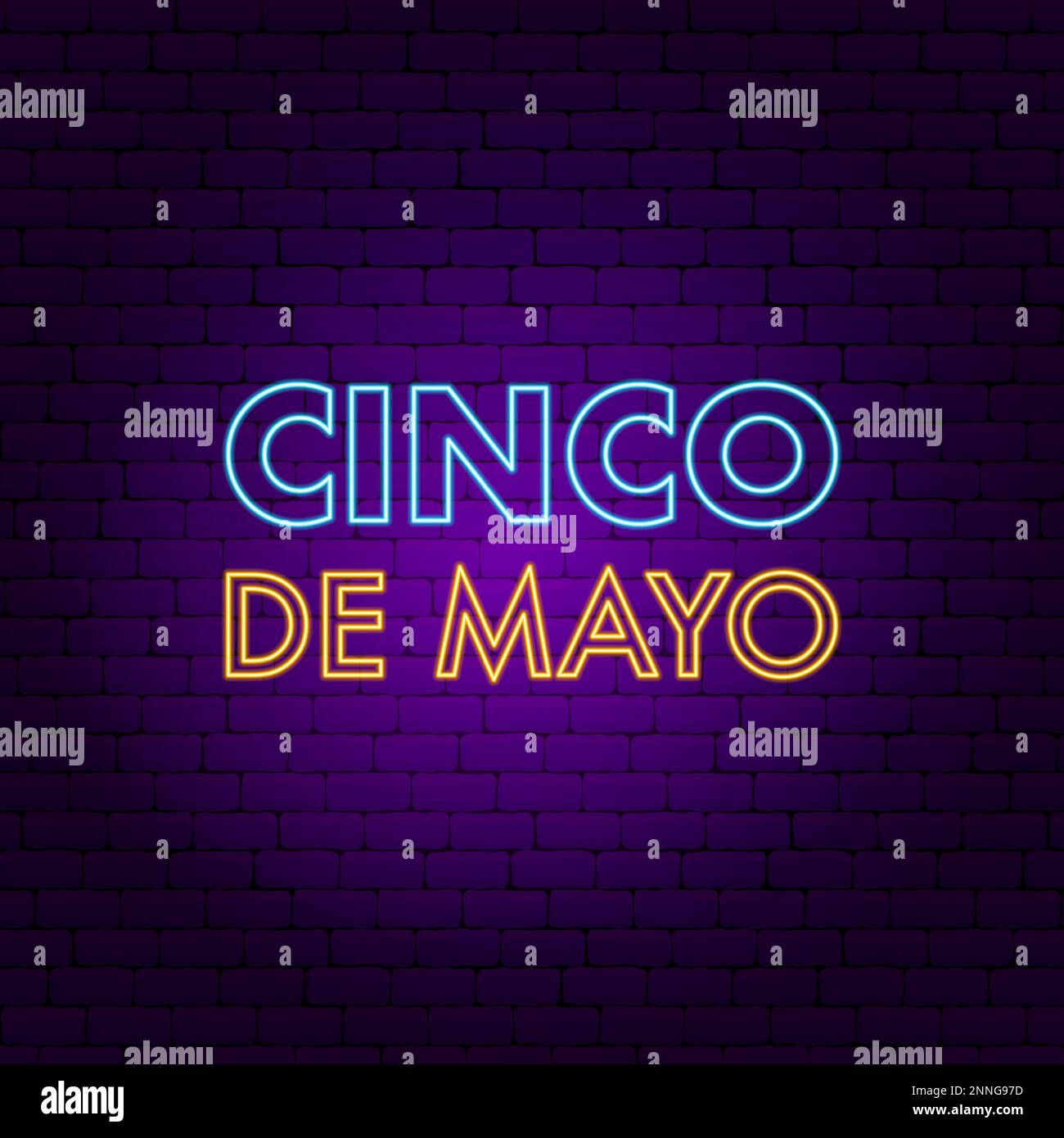Cinco De Mayo Neon Text Stock Vector