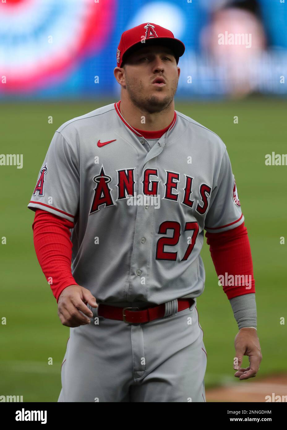 Mike Trout Los Angeles Angels baseball player 27 outline logo