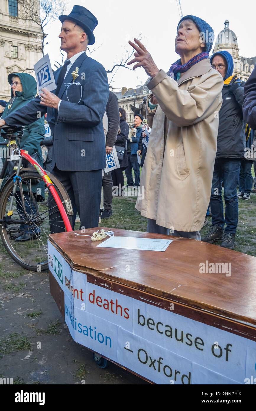 London, UK. 25 Feb 2023. We Own It organised a protest in Parliament