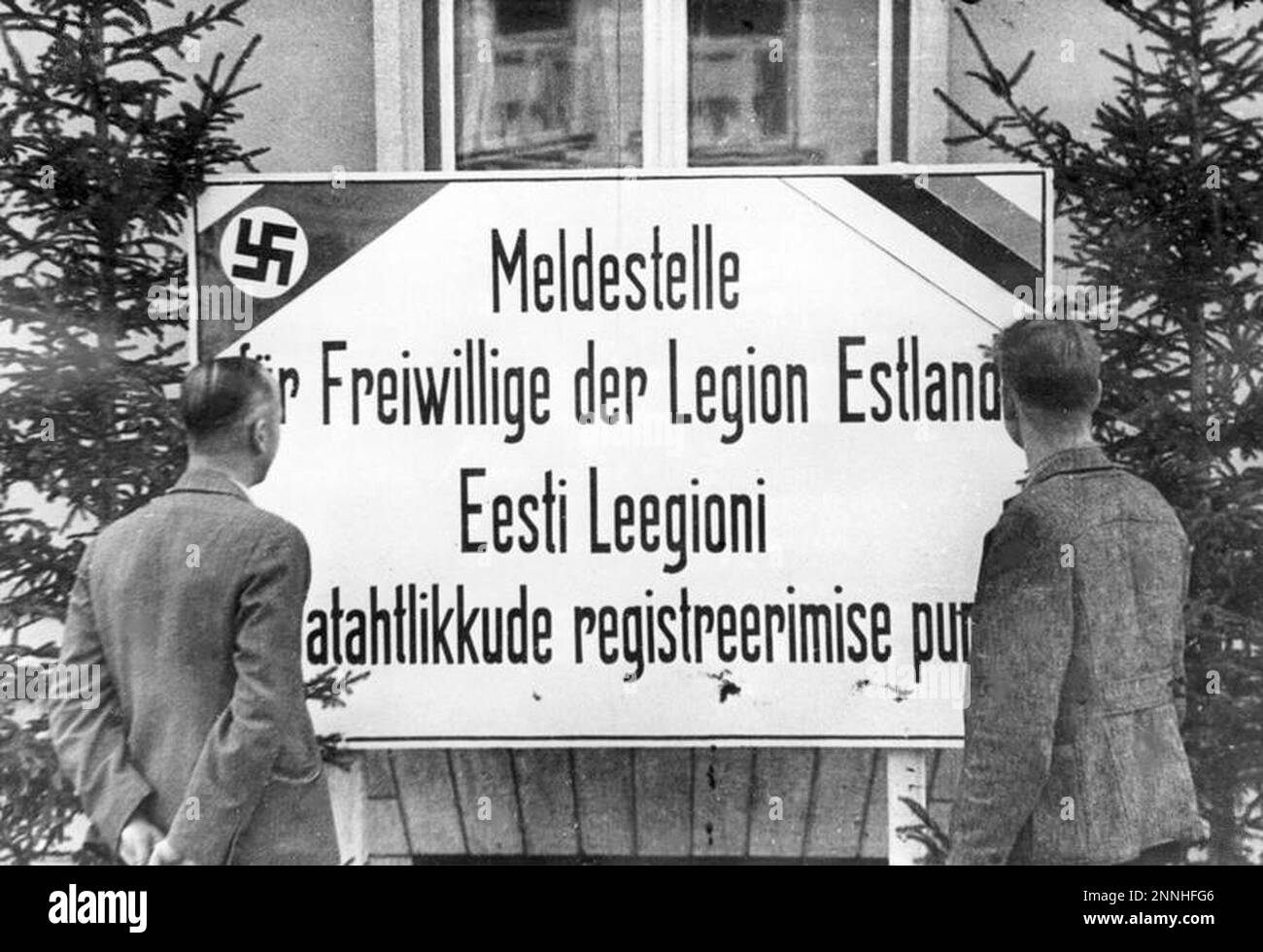The recruiting center for the Waffen-SS Estonian Legion Stock Photo