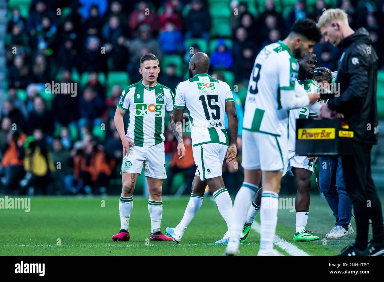 GRONINGEN - (m) 22-time international Jetro Willems makes his debut for FC Groningen during the Dutch premier league match between FC Groningen and Excelsior at the Euroborg stadium on February 25, 2023 in Groningen, Netherlands. ANP COR LASKER Stock Photo