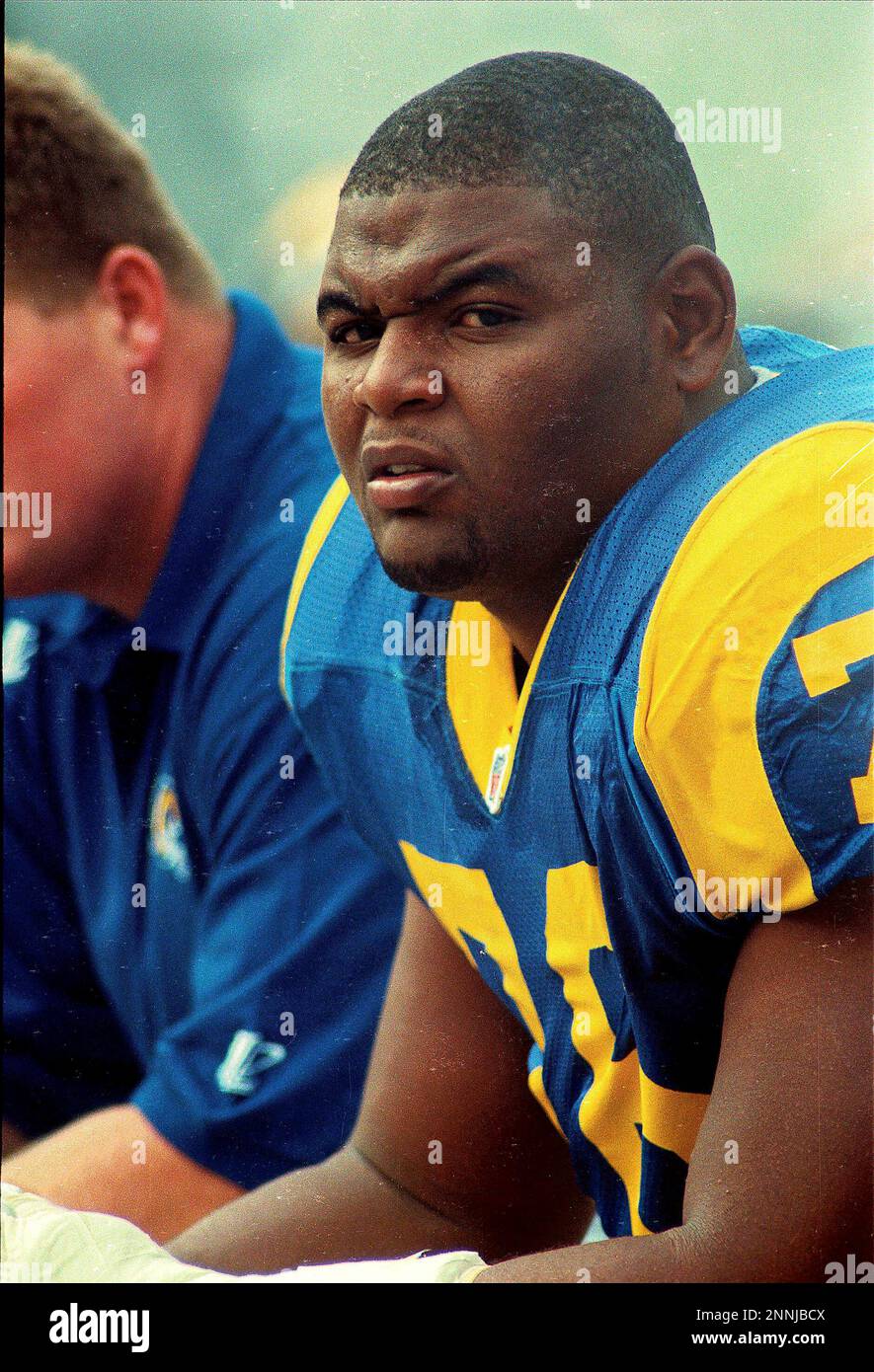 Oct. 1998: St. Louis Rams lineman Orlando Pace in on the sidelines during a  game against the Miami Dolphins at Joe Robbie Stadium in Davie, Fl. (Icon  Sportswire via AP Images Stock