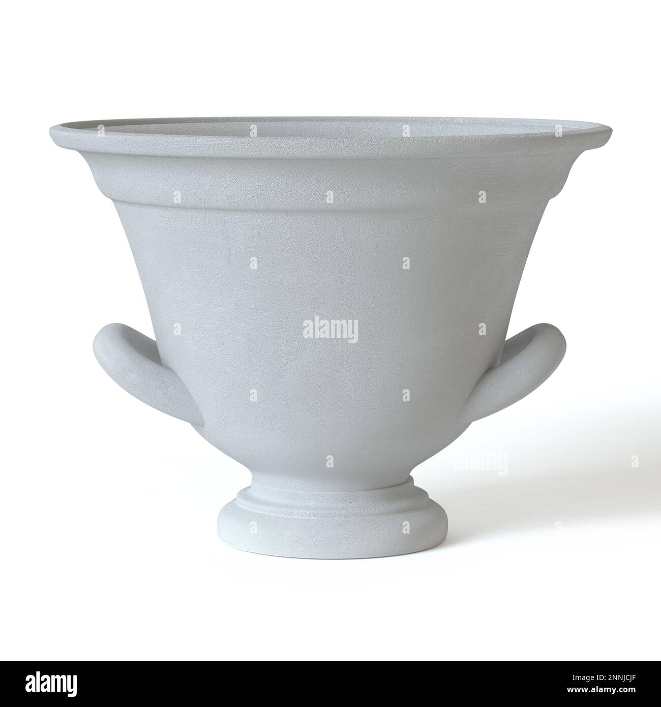 Antique ancient greek white clay vase on a white background Stock Photo