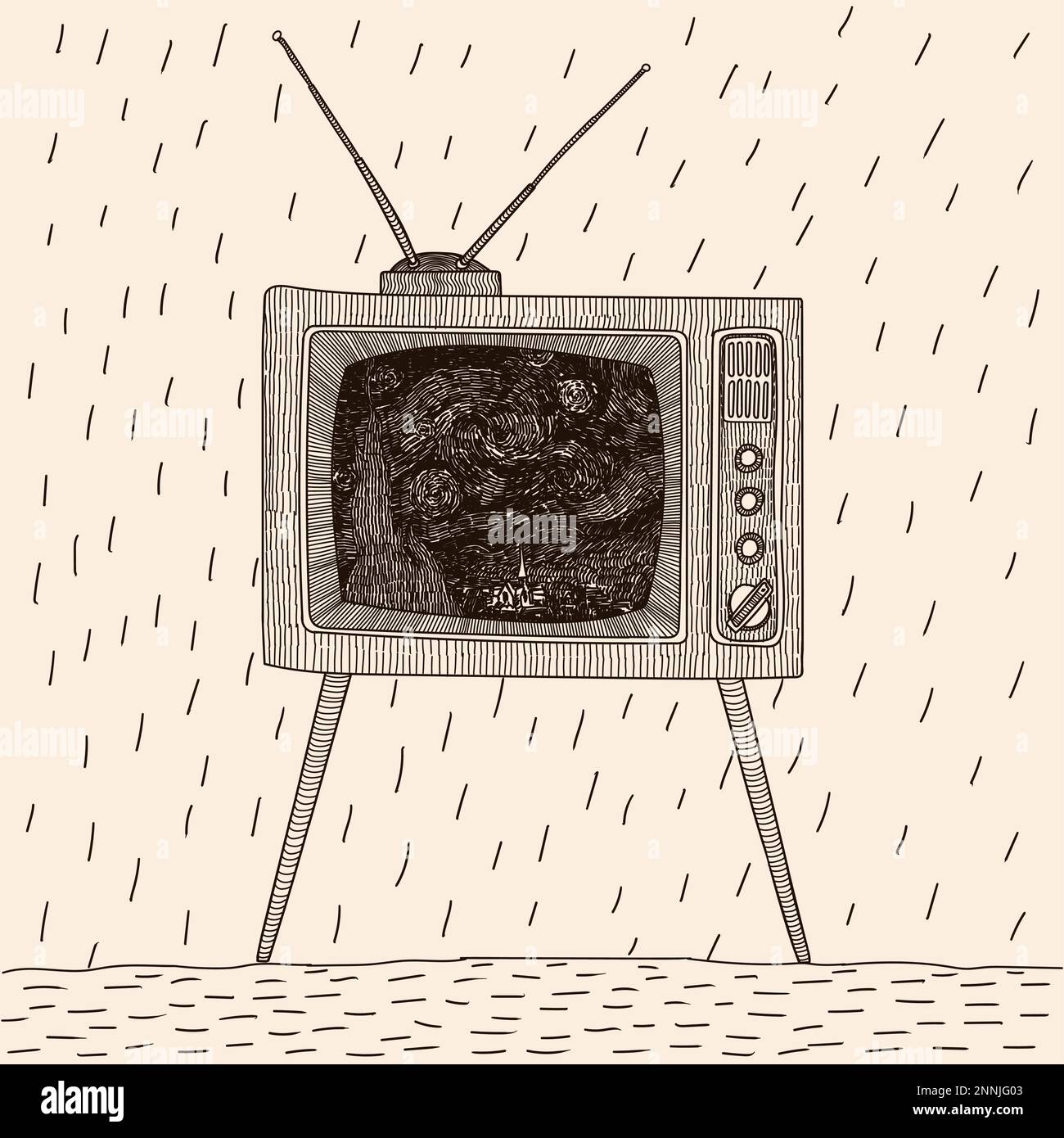 An old tube TV Stock Vector Image & Art Alamy