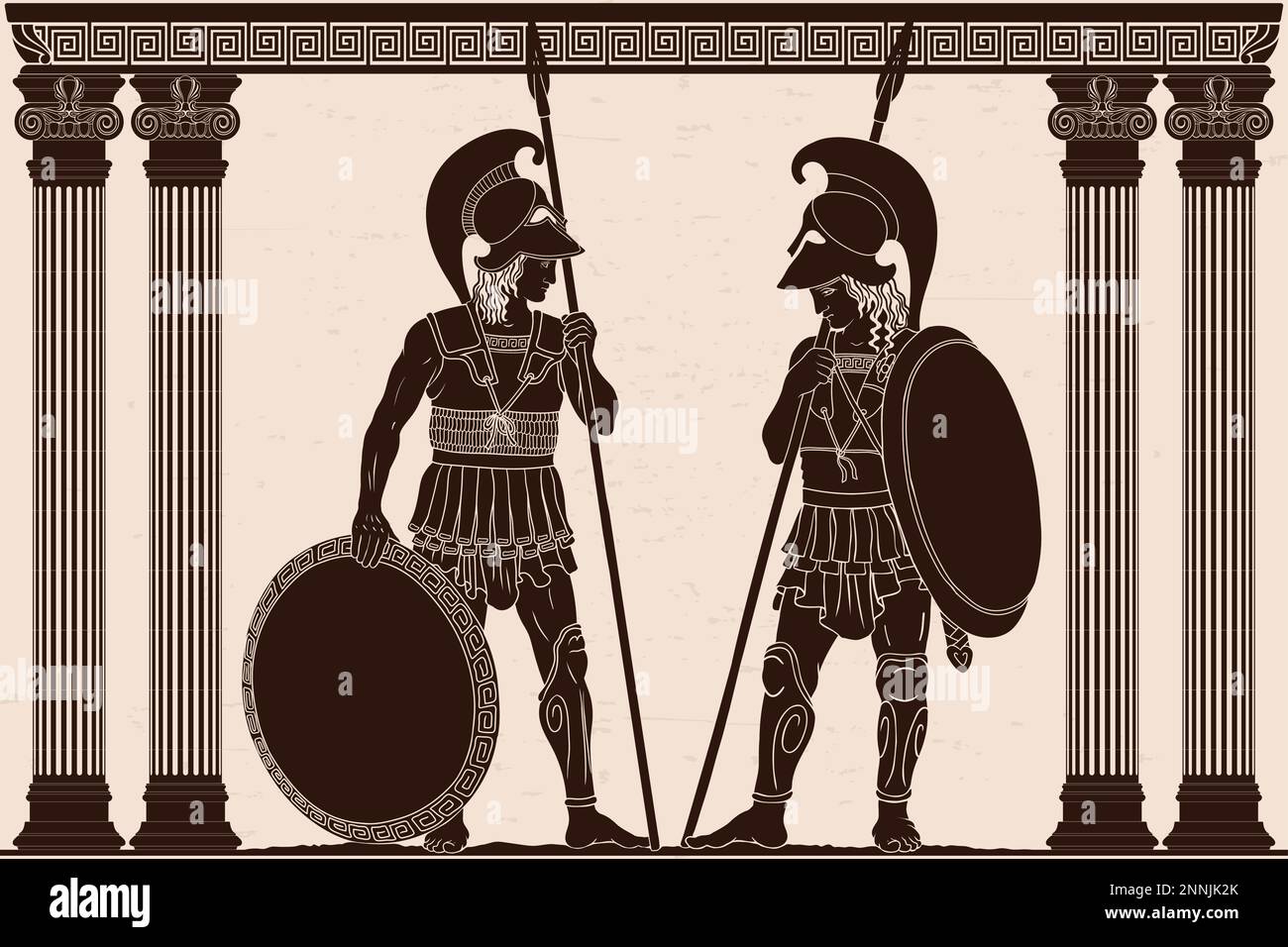 Ancient Greek warrior. Stock Vector