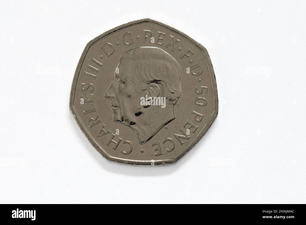 CHESTER, UNITED KINGDOM, 25TH FEBRUARY 2023: New UK 50 Pence coin to feature the new King Charles III Stock Photo