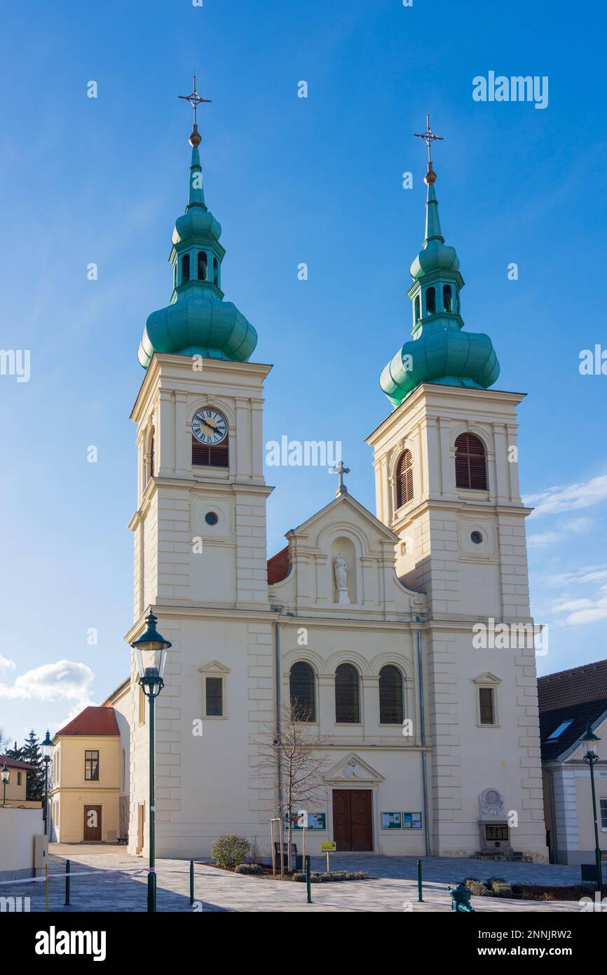 Schwarzau am Steinfeld: church Schwarzau am Steinfelde in Wiener Alpen, Alps, Niederösterreich, Lower Austria, Austria Stock Photo