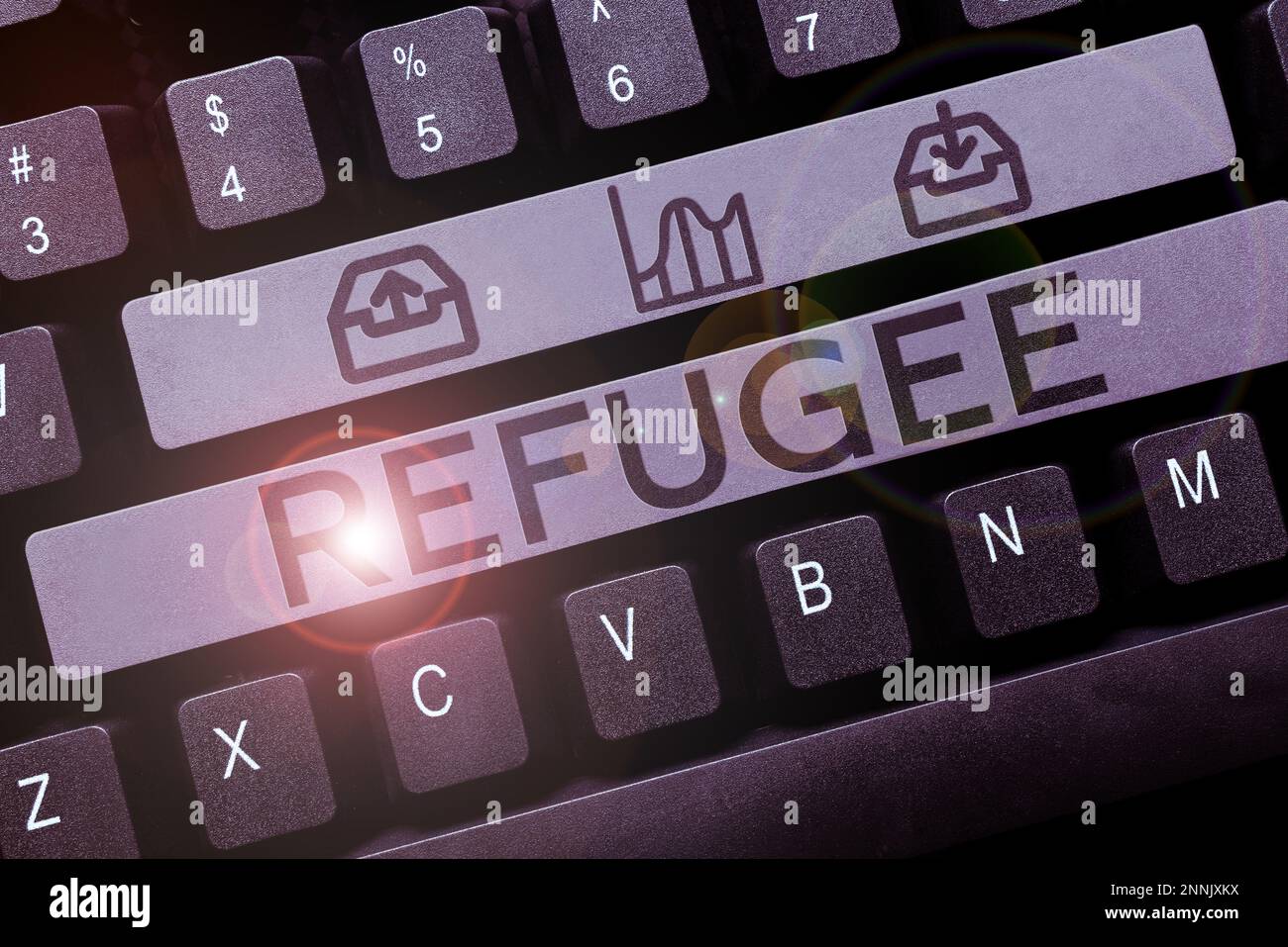 Text showing inspiration Refugee. Word Written on refer to movements of ...