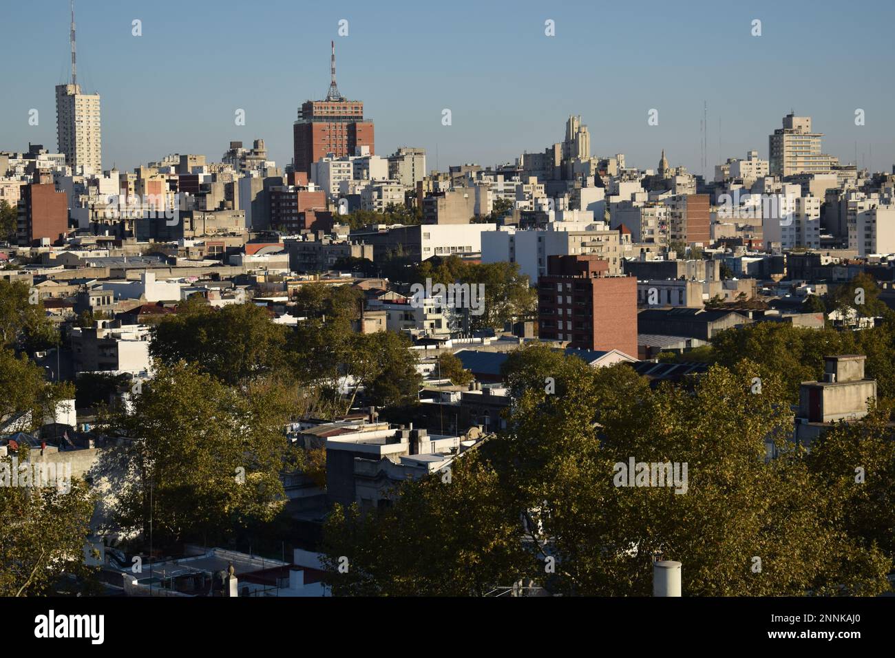 Fotografía aérea de la ciudad de Montevideo. Stock Photo