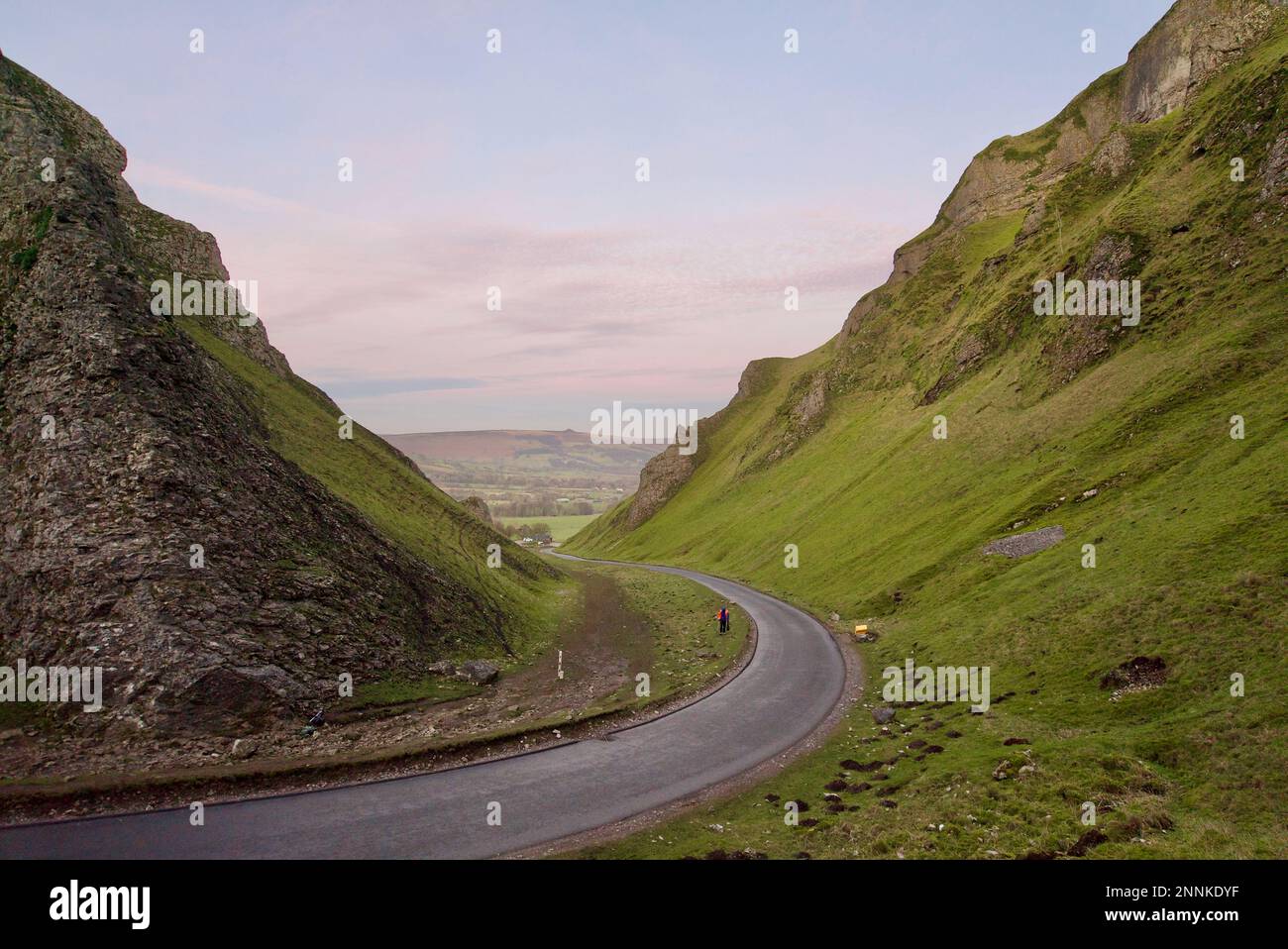 Winnats Pass, a road in the Peak District National Park, Derbyshire, at