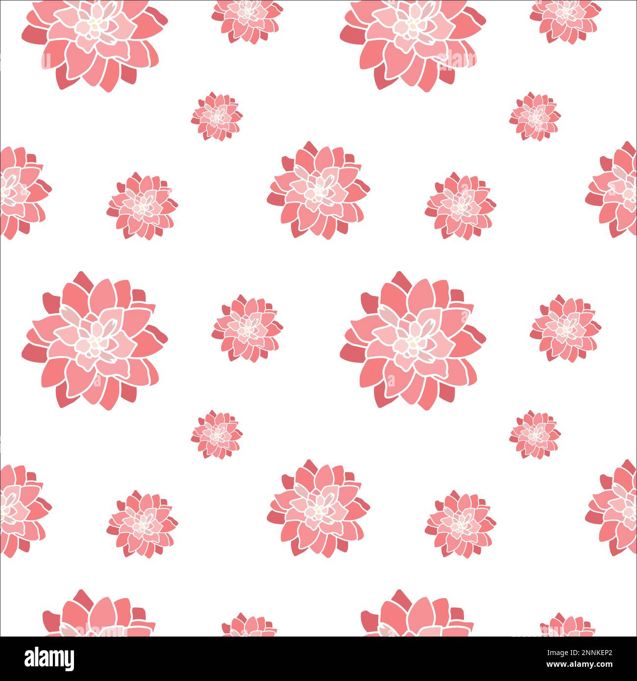 REPEATING PATTERN PINK FLOWERS WITH PINK BACKGROUND Stock Vector