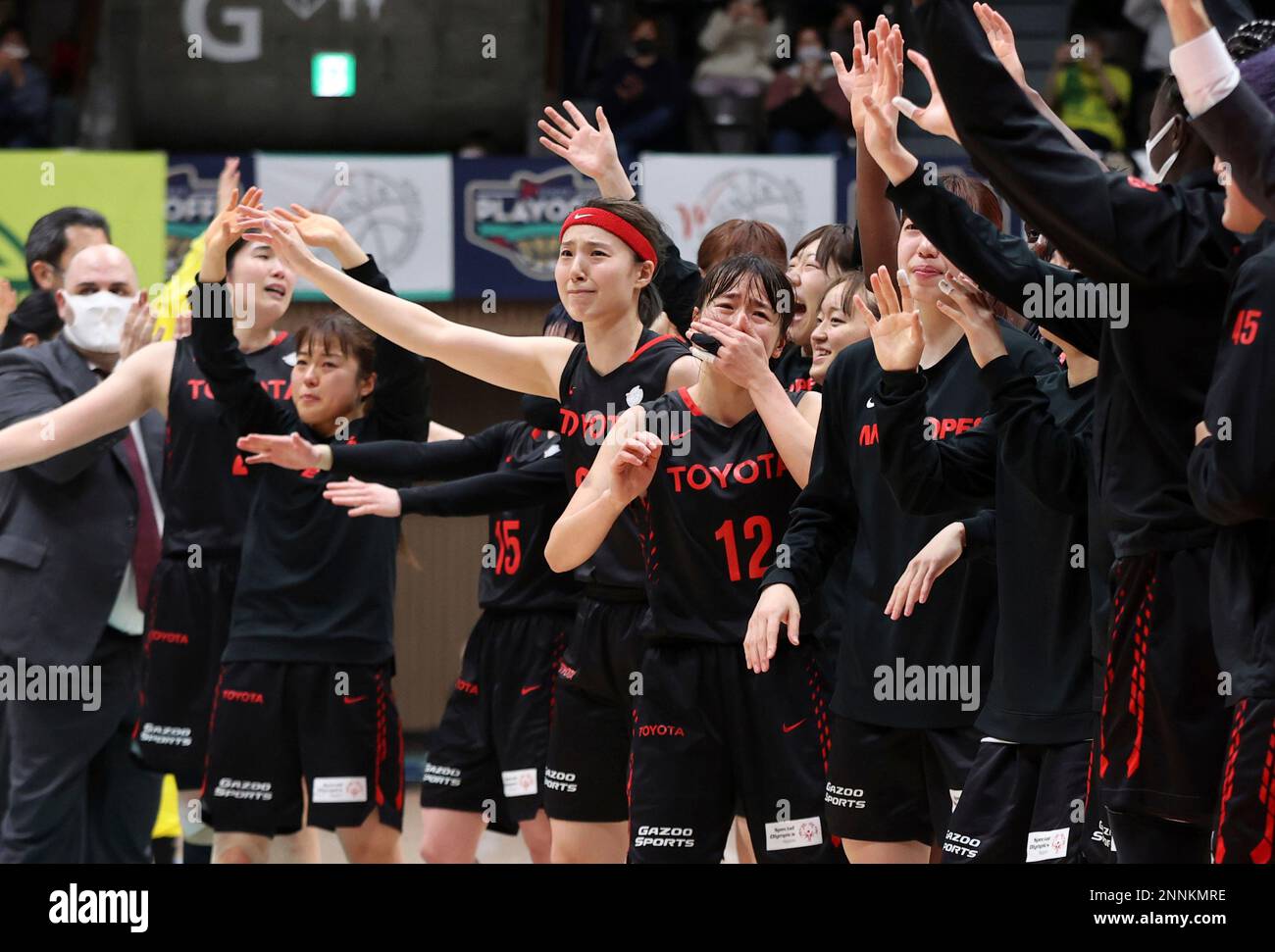 Members of TOYOTA Antelopes celebrate after winning Women's Japan ...