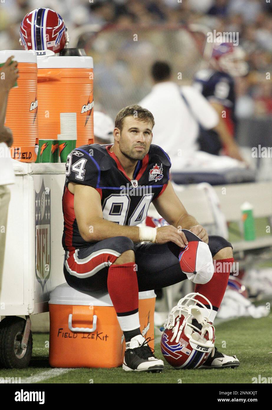 14 August 2008: Buffalo Bills defensive end Aaron Schobel (94) watches