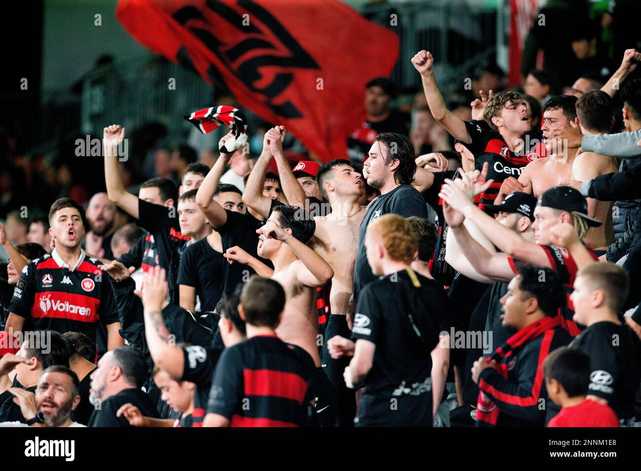SYDNEY, AUSTRALIA - MARCH 19: Western Sydney Wanderers fans the RBB ...