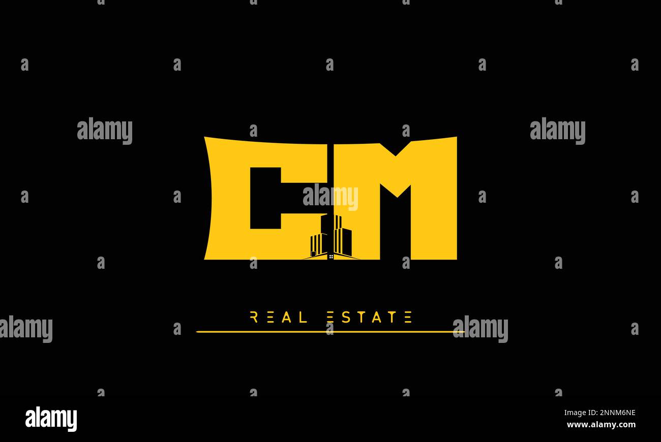 Real Estate letters Initials Monogram logo CM , MC Stock Vector