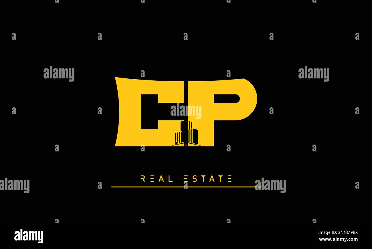 Real Estate letters Initials Monogram logo CP , PC Stock Vector