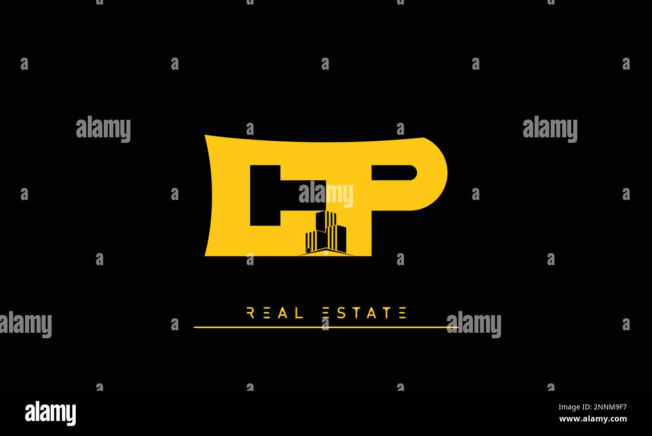 Real Estate letters Initials Monogram logo CP , PC Stock Vector
