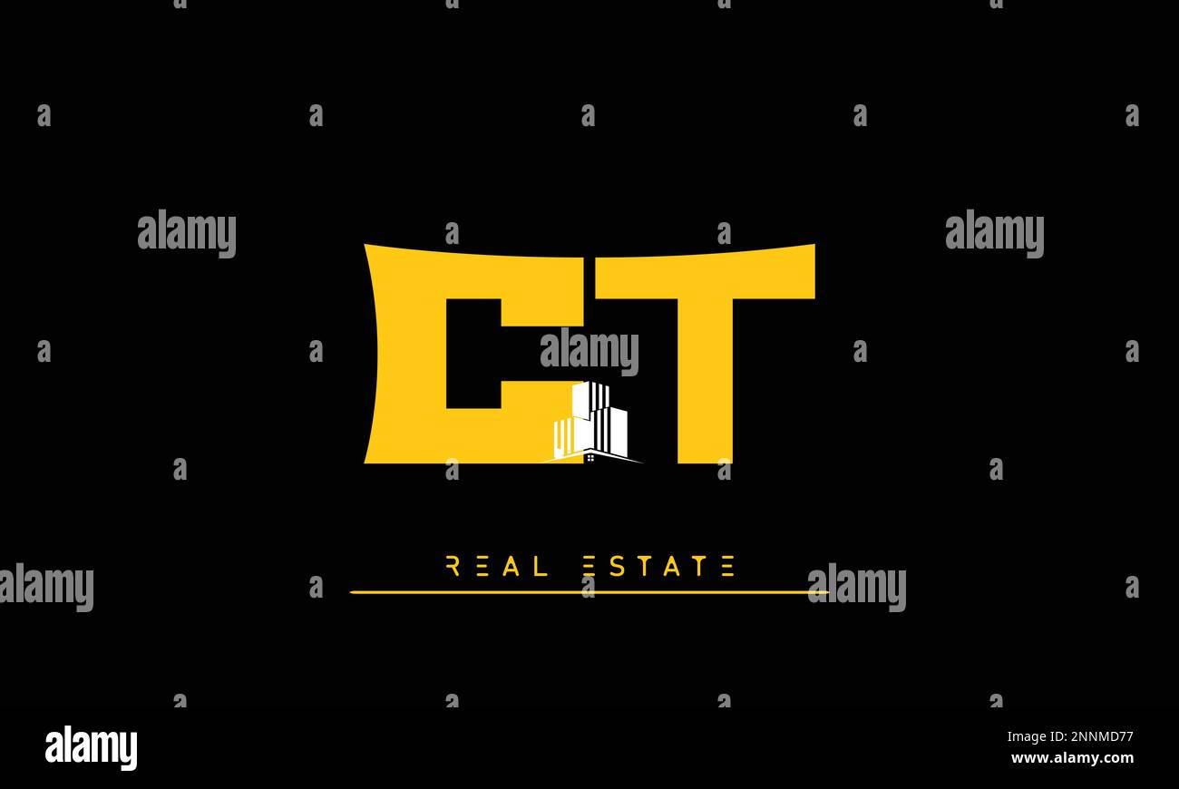 Real Estate letters Initials Monogram logo CT , TC Stock Vector