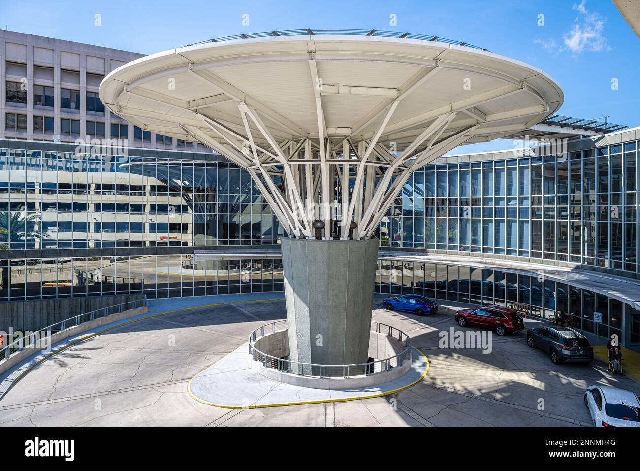 Baptist Medical Center Jacksonville with circular helipad tower along