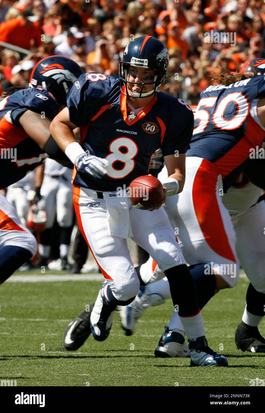 13 September 2009: Denver Broncos quarterback Kyle Orton (8) against the  Cincinnati Bengals in their NFL football game at Paul Brown Stadium in  Cincinnati, Ohio. (Icon Sportswire via AP Images Stock Photo - Alamy